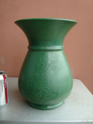 Arts & Crafts Weller Matte Green 12 " Vase - Flaw