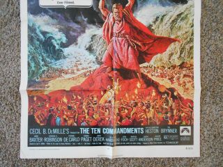 THE TEN COMMANDMENTS VINTAGE Movie Poster 1 Sheet 1972 NM 3