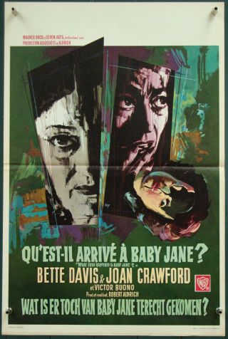 What Ever Happened To Baby Jane? - Bette Davis - J.  Crawford - Belgium (14x21 Inch)