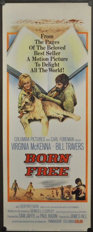 Born 1966 14x36 Movie Poster Virginia Mckenna Bill Travers