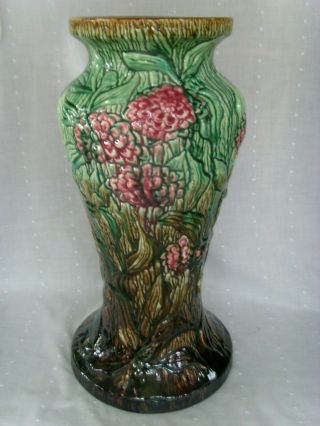 2p The Large Weller Chrysanthemum Art Pottery Jardiniere Pedestal 20¾”