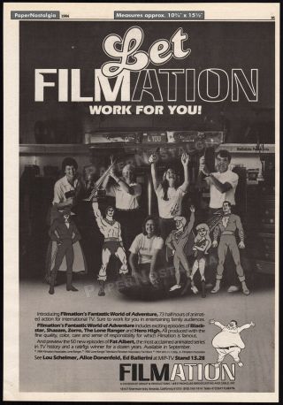 Filmation_original 1984 Trade Ad / Poster_blackstar_shazam_fat Albert_zorro
