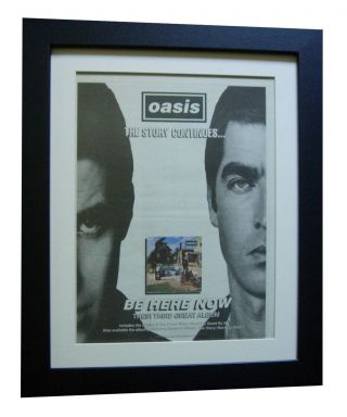 Oasis,  Be Here Now,  Stand,  Poster,  Ad,  Rare 1997,  Framed,  Express Global Ship