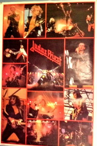 Vintage 1982 40 In.  X 55 In.  Huge Judas Priest Poster