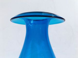 RARE Joel Myers Blenko 6623 Turquoise Art Glass Vase Mid Century Modern 1Yr Only 2
