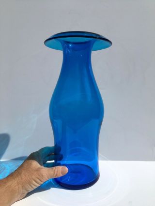RARE Joel Myers Blenko 6623 Turquoise Art Glass Vase Mid Century Modern 1Yr Only 4