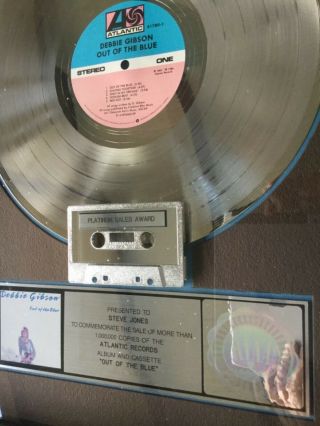 Debbie Gibson “out of the blue”.  RIAA Award for for sales of 1 million LP/cassett 2