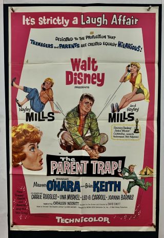 Parent Trap Movie Poster (good, ) One Sheet 1961 Folded Walt Disney Romance 4304