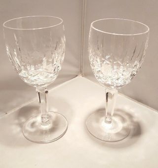 Pair 2 Kildare Waterford Crystal Water Goblets 7 " Vtg Ireland Glasses Wine