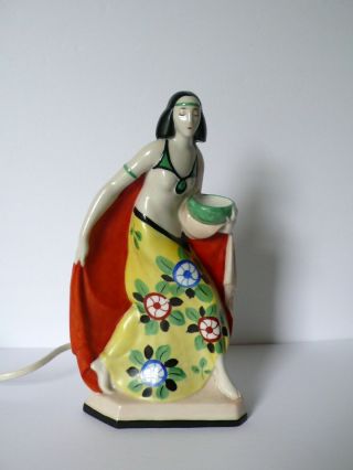 Art Deco Germany Porcelain Figural Lamp Perfume Burner