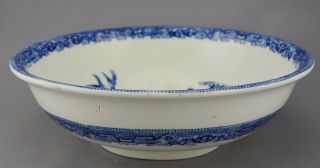 Antique Earthenware Blue Willow Wash Bowl Basin By Ridgways 2