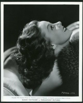 Susan Hayward Vintage 1939 Paramount Pictures Profile Portrait Photo