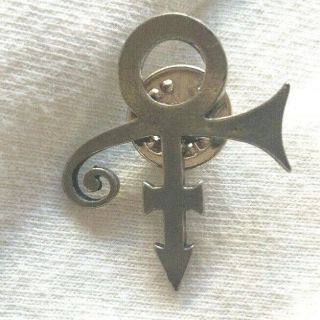 2 Vintage RARE Prince Artist Symbol Pins 22K Plated Silver Gold Memorabilia 90s 3