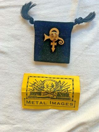 2 Vintage RARE Prince Artist Symbol Pins 22K Plated Silver Gold Memorabilia 90s 4