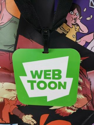 LA Comic Con 2019 Exclusive - Webtoon very large convention tote bag with tag 3