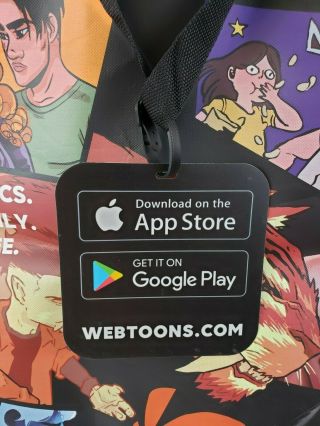 LA Comic Con 2019 Exclusive - Webtoon very large convention tote bag with tag 4