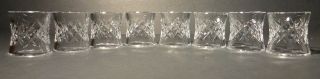 Vintage Waterford Crystal Comeragh (1973 -) Set Of 8 Round Napkin Rings 2 "