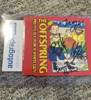 The Offspring " Pretty Fly For A White Guy " Fully Signed Cd Single.  Acoa