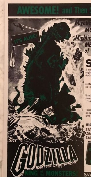 Vintage Godzilla King of The Monsters Movie Poster Card 14 