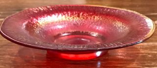 Tiffany Studios Signed L C T Favrile 2146 Art Glass IRIDESCENT RUBY Onion 1.  5X7 2