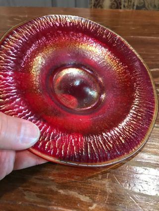 Tiffany Studios Signed L C T Favrile 2146 Art Glass IRIDESCENT RUBY Onion 1.  5X7 4