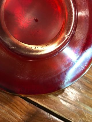 Tiffany Studios Signed L C T Favrile 2146 Art Glass IRIDESCENT RUBY Onion 1.  5X7 5