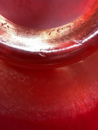 Tiffany Studios Signed L C T Favrile 2146 Art Glass IRIDESCENT RUBY Onion 1.  5X7 7