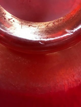 Tiffany Studios Signed L C T Favrile 2146 Art Glass IRIDESCENT RUBY Onion 1.  5X7 8