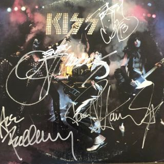 Kiss Alive Lp Originally Autographed By Simmons Stanley Frehley Criss