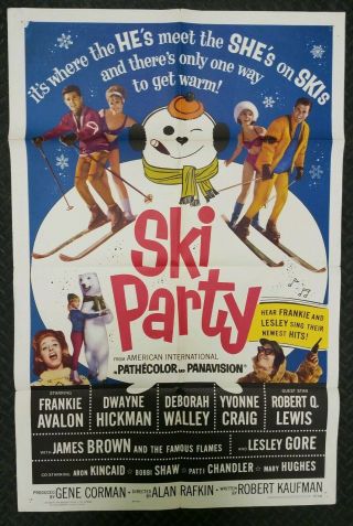 Ski Party 27 " X41 " Folded One Sheet Movie Poster Frankie Avalon,  Dwayne Hickman