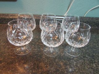 Waterford Crystal Set Of 6 Lismore Brandy Snifters Glasses Made In Ireland