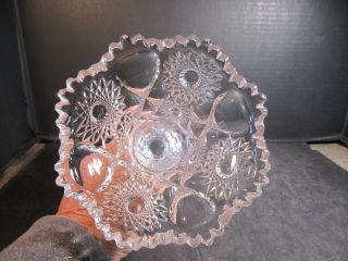 Antique Millersburg Crystal Honeycomb & Hobstar PatternFlaired Out Top Vase 2