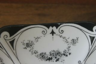 Shelley Queen Anne Black White Art Deco Teacup Tea Cup Saucer Flower Garland 4