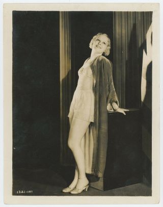 Vintage 1931 Claudia Dell Confessions Of A Co - Ed Coy Pre - Code Pin - Up Photograph