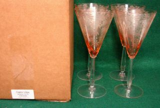 Cambridge Rosalie 3115 Pink Bowl Water Goblets Set Of Four