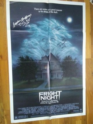 Fright Night Poster Autographed X 3 Cast Members