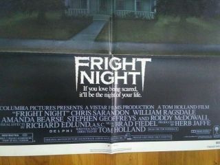 FRIGHT NIGHT POSTER AUTOGRAPHED X 3 CAST MEMBERS 5
