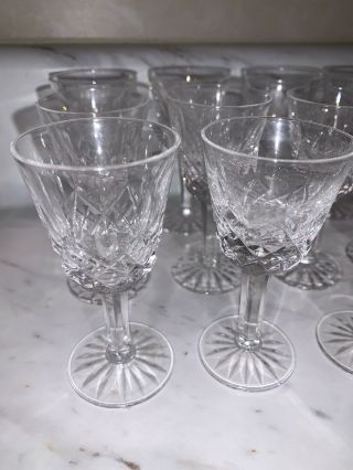 12 Waterford Crystal Lismore 3 1/2” Tall Cordial Glasses 4