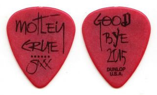 Motley Crue Nikki Sixx Signature Good Bye Red Guitar Pick - 2015 Final Show