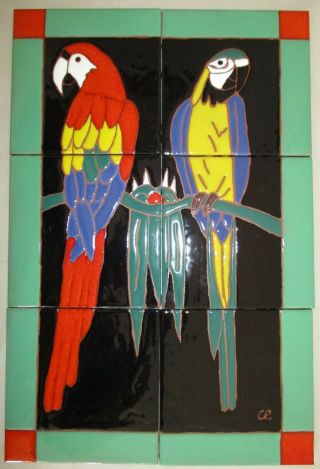 Catalina Picture Tile The Macaws (parrots) 6 - 6x6 " Tile Set @ Price