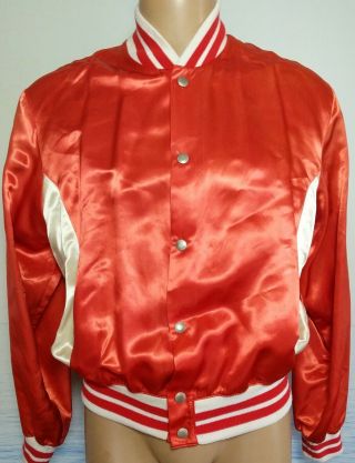 VTG AMERICAN HOT WAX Movie1978 Crew Jacket Large Orange Red White Snaps L 2