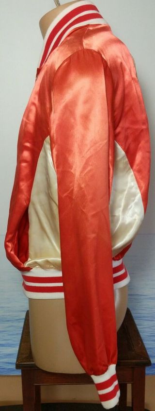 VTG AMERICAN HOT WAX Movie1978 Crew Jacket Large Orange Red White Snaps L 5