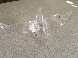 STEUBEN EAGLE Clear Art Glass Sculpture/Figurine by James Houston Signed 2