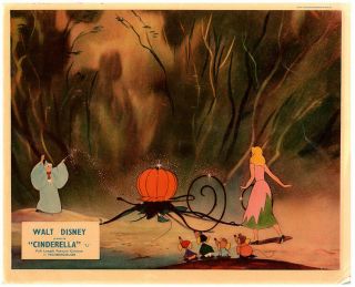 Cinderella Lobby Card Walt Disney Animation Fairy Godmother Pumpkin 