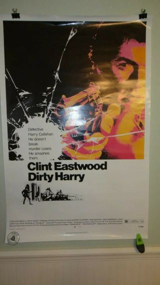 Dirty Harry Poster 1971 Clint Eastwood 27 X 40