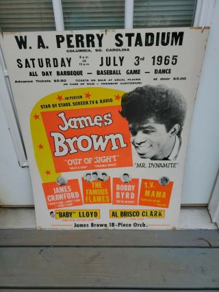 1965 Boxing Style James Brown Concert Poster