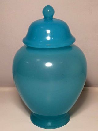 Fenton Peking Blue Glass Temple Jar