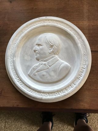 Vintage Very Old Monmouth Ills Pottery Plate President Mckinley Bust Rare Relist