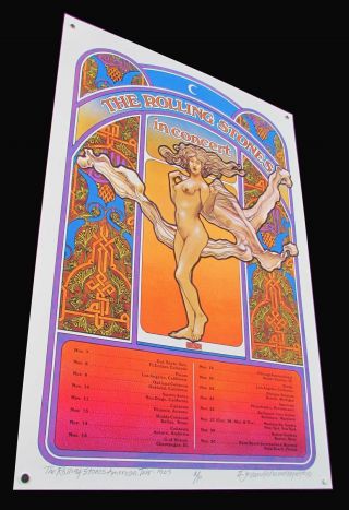 Rolling Stones 1969 Tour Poster Full - Sized Artist Edition Signed by David Byrd 3