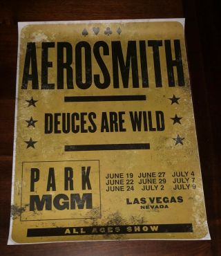 Aerosmith Deuces Are Wild Poster Las Vegas Concert Park MGM Residency Rare Find 5